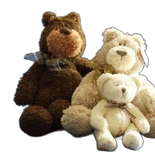 3d render, three, teddy, bears transparent PNG cut-out