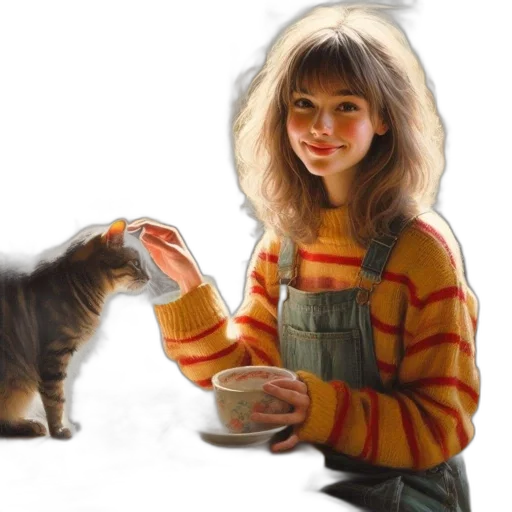 animal, creature, food, oil painting transparent PNG cut-out