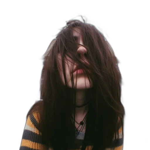 hair, jacket, face, creature transparent PNG cut-out