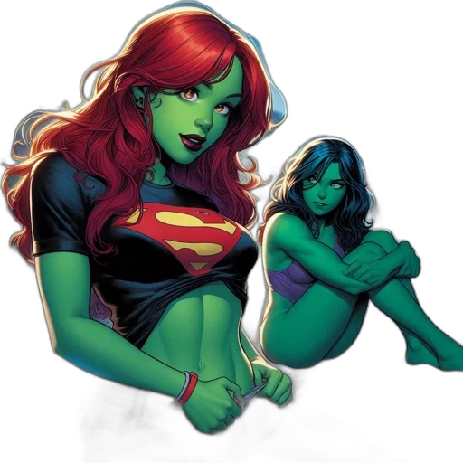 comic book art, concept art, green, neon transparent PNG cut-out