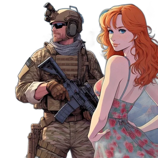 dress, weapon, comic book art, concept art transparent PNG cut-out
