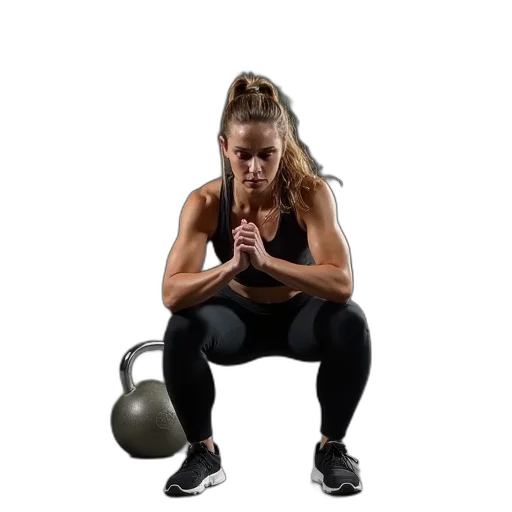 woman, doing, kettle, ball transparent PNG cut-out