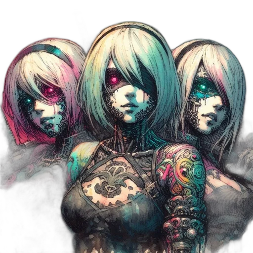 mask, face, cyberpunk, comic book art transparent PNG cut-out