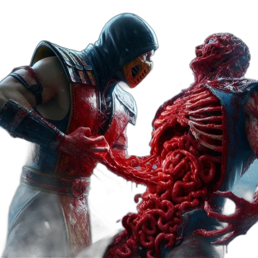 concept art, comic book art, red, intense transparent PNG cut-out