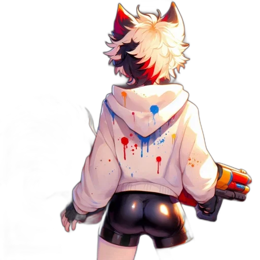 jacket, weapon, staff, mask transparent PNG cut-out