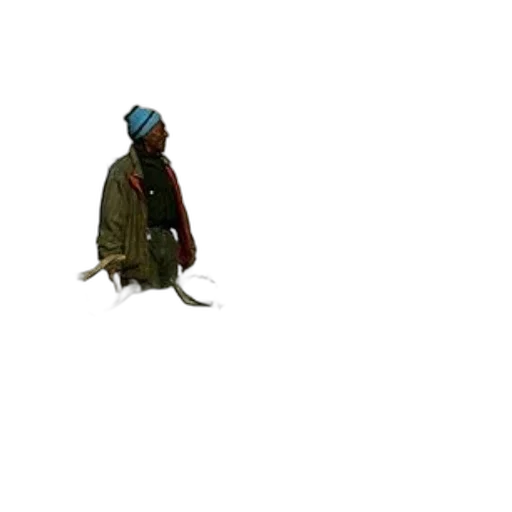 hat, jacket, staff, animal transparent PNG cut-out