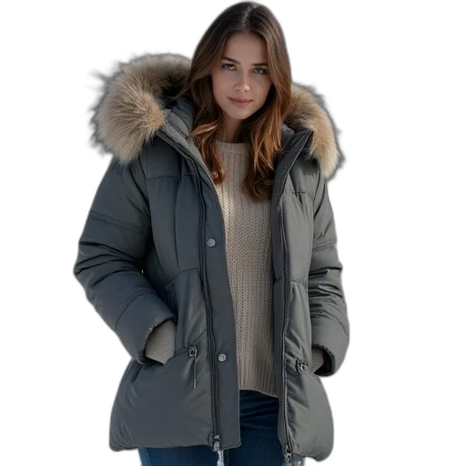 jacket, 3d render, monochrome, women transparent PNG cut-out