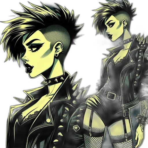 jacket, comic book art, concept art, cyberpunk transparent PNG cut-out