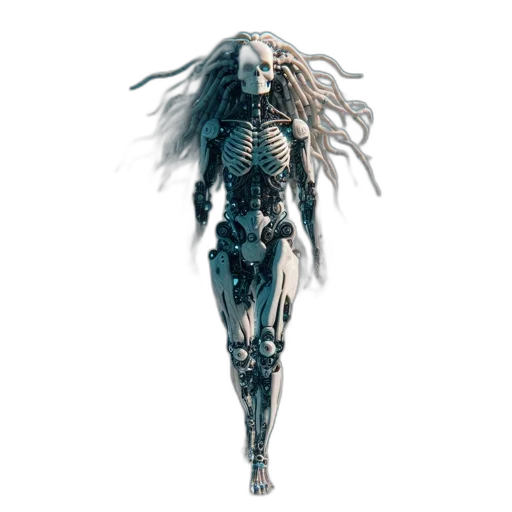 robot, creature, dress, hair transparent PNG cut-out
