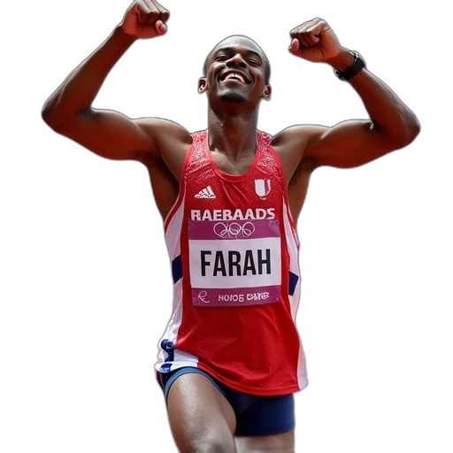 britain, farah, celebrates, his transparent PNG cut-out