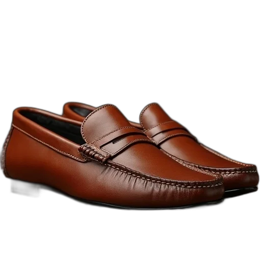 shoes, men, leather, moccasin transparent PNG cut-out