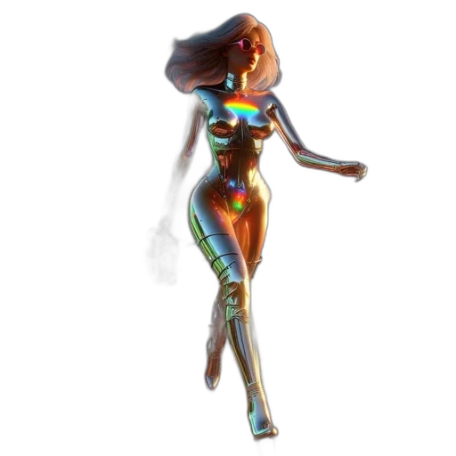 dress, robot, jewelry, staff transparent PNG cut-out