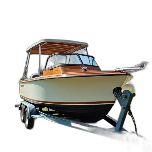 photorealistic, 3d render, white, motorboat transparent PNG cut-out