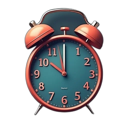 3d render, photorealistic, alarm, clock transparent PNG cut-out
