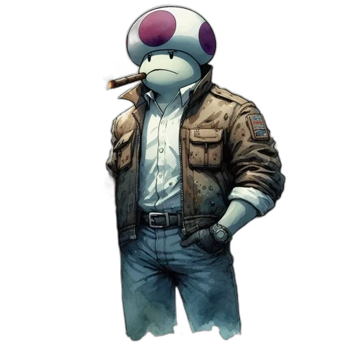 jacket, staff, animal, robot transparent PNG cut-out