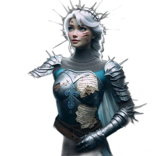 robot, sword, staff, crown transparent PNG cut-out