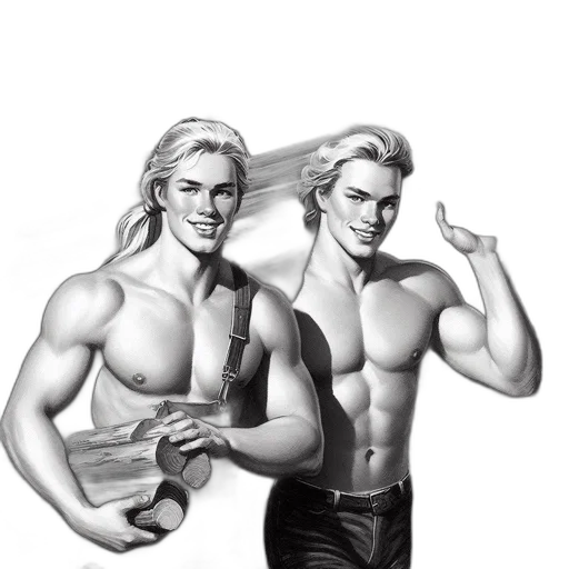 hair, weapon, photorealistic, comic book art transparent PNG cut-out