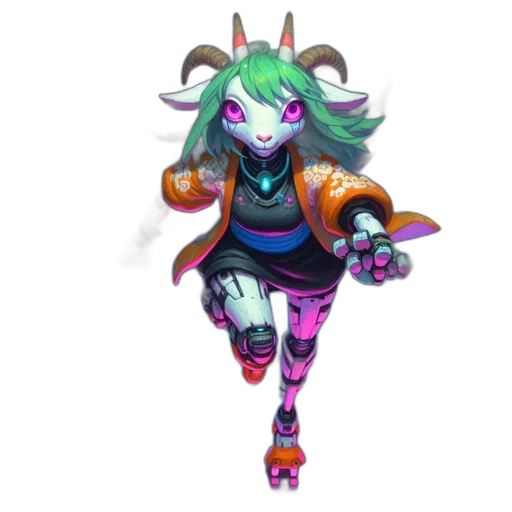 jacket, staff, creature, robot transparent PNG cut-out