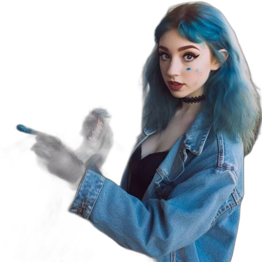 jacket, hair, face, creature transparent PNG cut-out