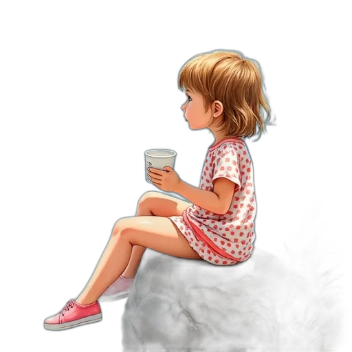 dress, shoes, face, watercolor transparent PNG cut-out