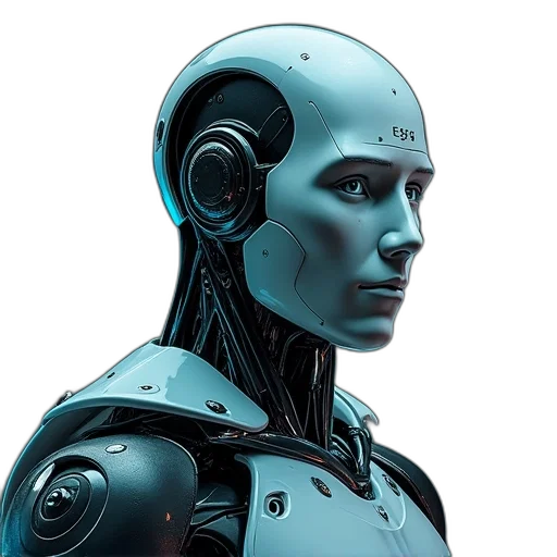 robot, cyberpunk, concept art, 3d render transparent PNG cut-out