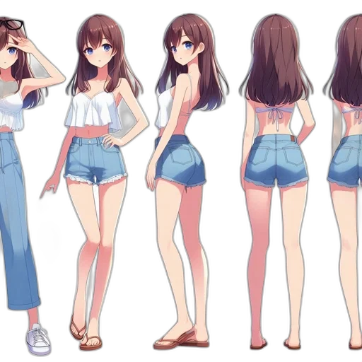dress, anime, concept art, cartoon transparent PNG cut-out