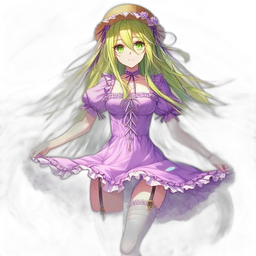 dress, staff, dragon, flower transparent PNG cut-out