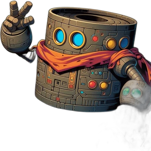 robot, mask, weapon, staff transparent PNG cut-out
