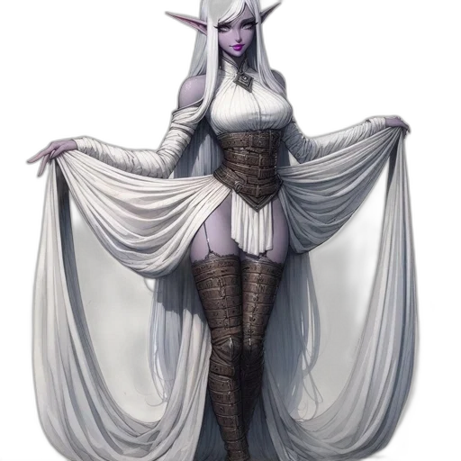 dress, staff, dragon, fantasy art transparent PNG cut-out