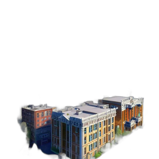 building, 3d render, concept art, photorealistic transparent PNG cut-out