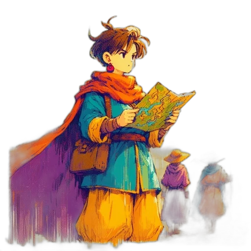 jacket, staff, concept art, watercolor transparent PNG cut-out