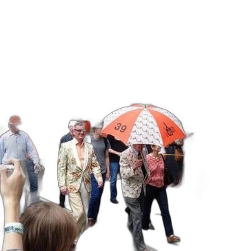 umbrella, staff, jacket, hat transparent PNG cut-out