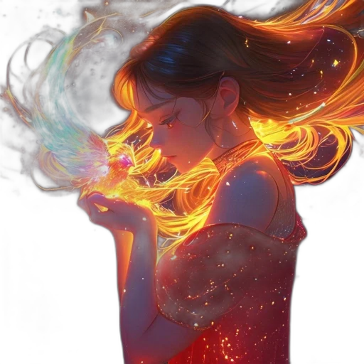 dress, fantasy art, concept art, comic book art transparent PNG cut-out
