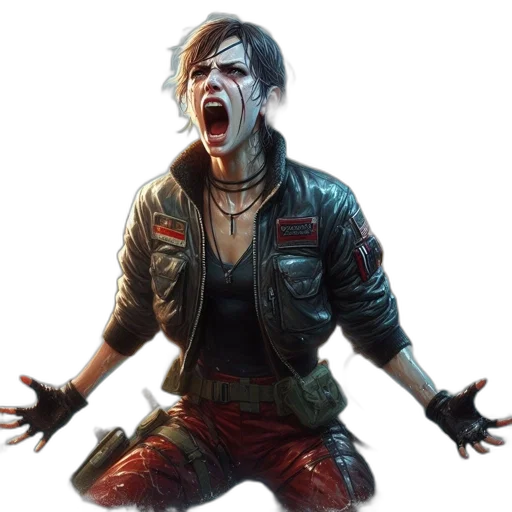 jacket, face, concept art, cyberpunk transparent PNG cut-out