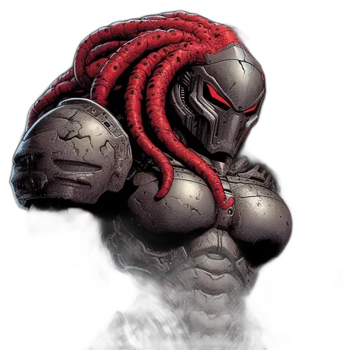 robot, hair, mask, creature transparent PNG cut-out