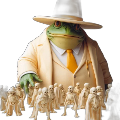 staff, concept art, 3d render, frog transparent PNG cut-out