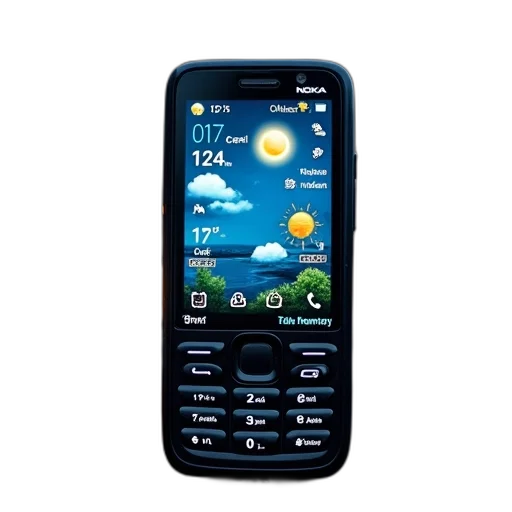 nokia, phone, showing, weather transparent PNG cut-out