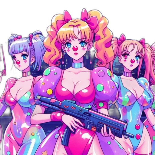 weapon, dress, vaporwave, anime transparent PNG cut-out