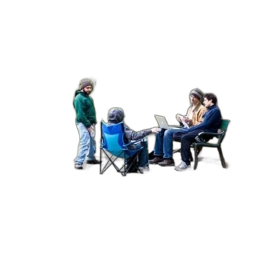 staff, jacket, furniture, hat transparent PNG cut-out