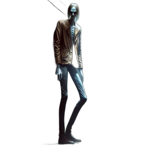 jacket, robot, staff, creature transparent PNG cut-out