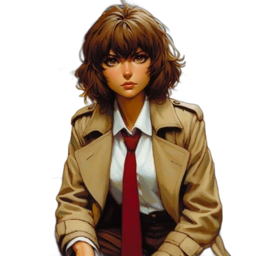 jacket, face, staff, comic book art transparent PNG cut-out