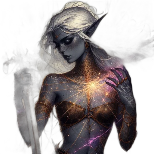 dress, dragon, staff, fantasy art transparent PNG cut-out