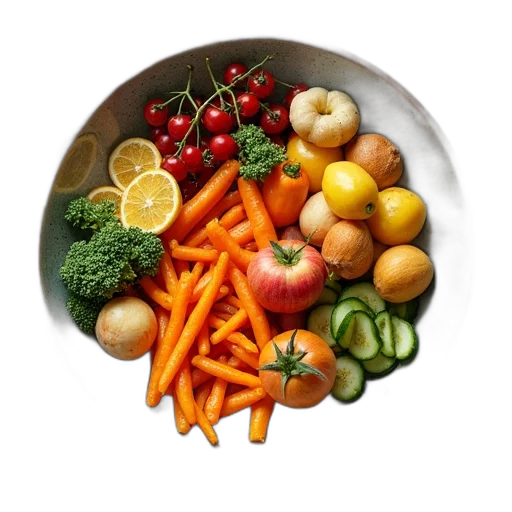 food, crown, photorealistic, colorful transparent PNG cut-out