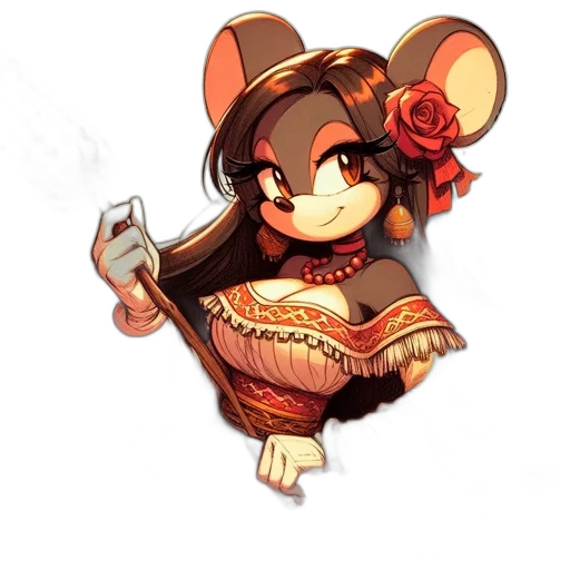 staff, flower, pixel art, cartoon transparent PNG cut-out