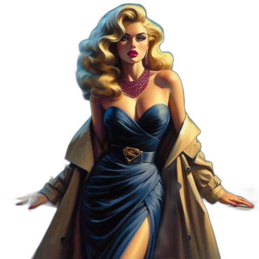 dress, jewelry, comic book art, concept art transparent PNG cut-out