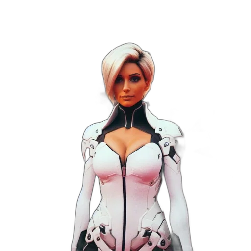 dress, robot, 3d render, concept art transparent PNG cut-out