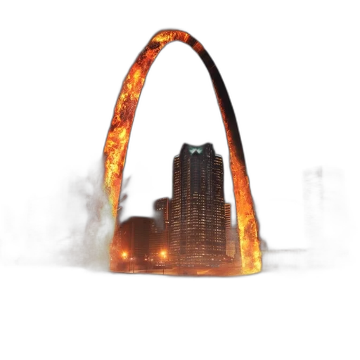 concept art, fire, city, skyline transparent PNG cut-out