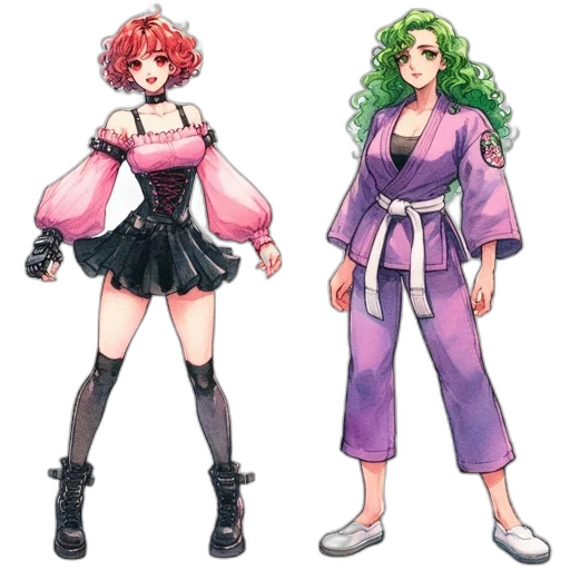 concept art, anime, pixel art, vaporwave transparent PNG cut-out