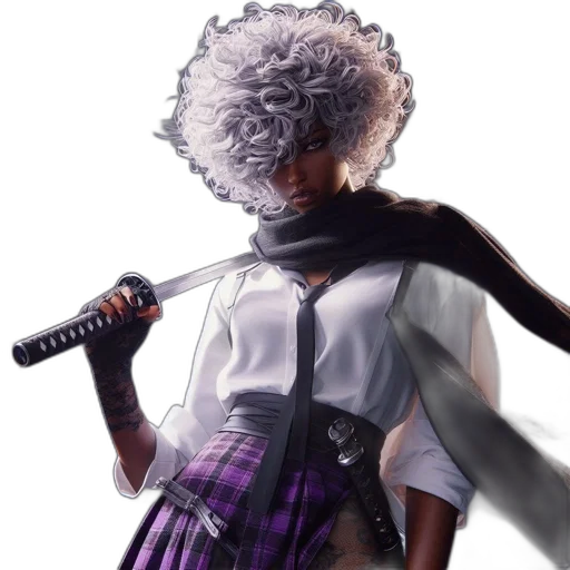sword, weapon, staff, hair transparent PNG cut-out