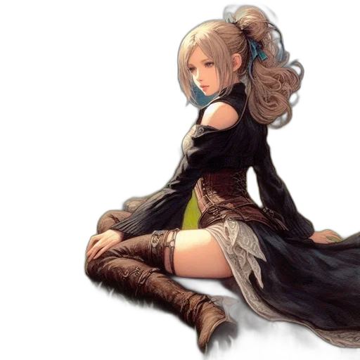 dress, staff, fantasy art, concept art transparent PNG cut-out